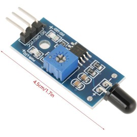 Electrones 5 Pcs IR Flame Sensor Module Detector 4 Pin Temperature Detecting for Arduino LM393 Fire Source Detection Module