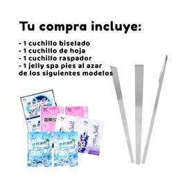 Set de Herramientas para Pedicura 3 Piezas de Acero Inoxidable con Estuche Compacto, Para Callos y Piel Muerta, Ideal Uso en Casa o Spa + Regalo Jelly Spa Exfoliante