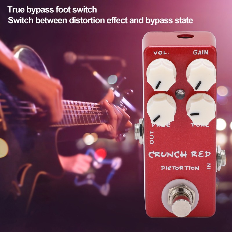 Distortion Effect Metal Shell Red True Bypass Foot Switch for