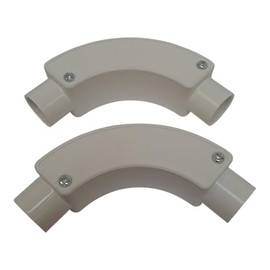 20mm White PVC Inspection Bend for Electrical Conduit – Pack of 2 – Cable Management Fittings