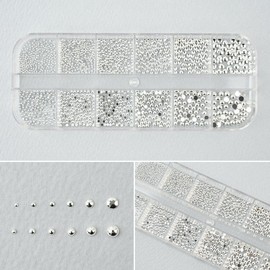Nail Store Metal Bancharm x Banball 12 Set-2 Nail Parts Silver Metal Charm Nail Stud, 1 Piece / 네일스토어 메탈 반참x반볼 12세트-2 네일파츠 실버 메탈참 네일스터드, 1개
