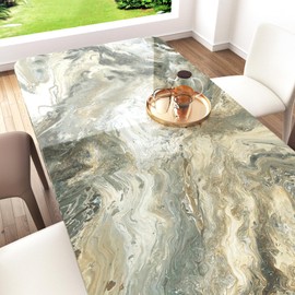 WESTICK Green Gold Marble Peel and Stick Countertops Waterproof Thick Liquid Marble Contact Paper for Desk Vinyl Countertop Wrap Gold Granite Contact Paper for Sink Tables Cabinets Camper 15.8"x80"