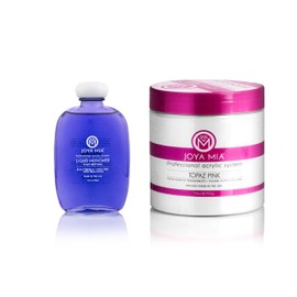 Joya Mia 4oz LIQUID MONOMER and Acrylic Powder Topaz Pink/Cover Pink Combo Set - Made in USA (16oz)