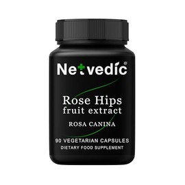 Netvedic Rose Hips Seed Extract Capsules | 90 Veg Caps 400mg | Natural Immune System Support | Acne Healthy Skin & Joint Mobility Health | Non-GMO & Gluten Free | Ayurvedic Supplement | 45 Days Supply