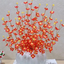 IFUNY Acrylic Beads Flowers Kits for DIY Artificial Flowers Making,DIY Flower Bouquet Kits for Crafts Decoration,Floral Arrangement Indoor and Outdoor Uv Resistant(Red)