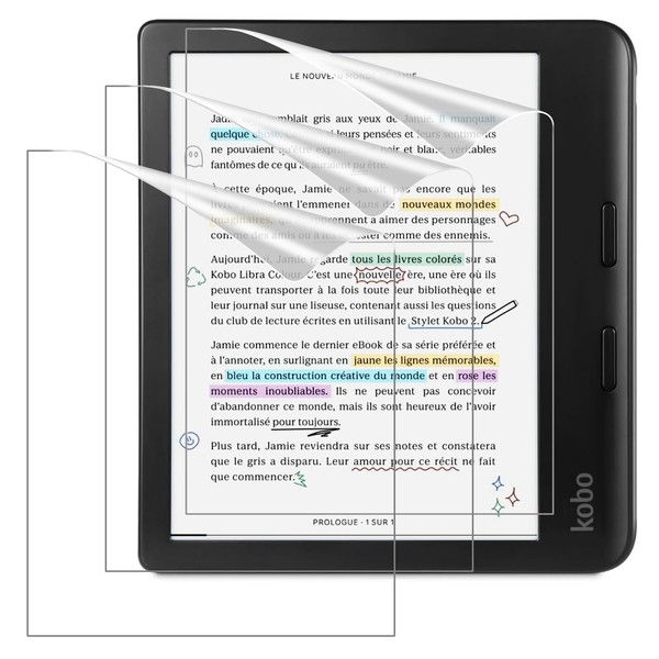 MoKo Pack of 3 Anti-Glare Film for Kobo Libra 2