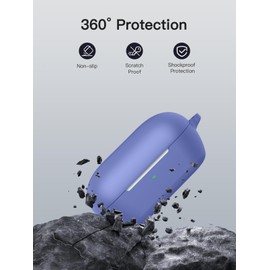 for Sony WF-C710N Case Cover with Cleaner Kit,Soft Skin Silicone Case Cover with Keychain and Lanyard,Full Protective Case for Men and Women-Blue