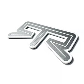 FMS Gear (1) WHITE RTR Emblem Fits FORD MUSTANG Rear Deck Lid Badge Nameplate Trunk Logo
