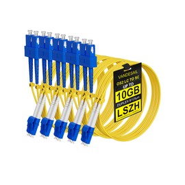 VANDESAIL 5pack OS2 SC to LC Single Mode Fiber Patch Cables, 1G/10GB SMF Duplex Fiber Jumper Patch Cables LSZH 9/125µm for SFP+ XFP QSFP CFP -2M(6.56FT) 5pack