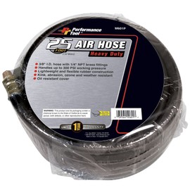 Performance Tool M601P 25' x 3/8" Heavy Duty Rubber Air Hose