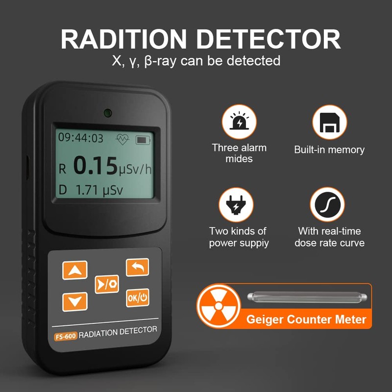 Nuclear Radiation Detector, Geiger Counter with Click Sound for Beta