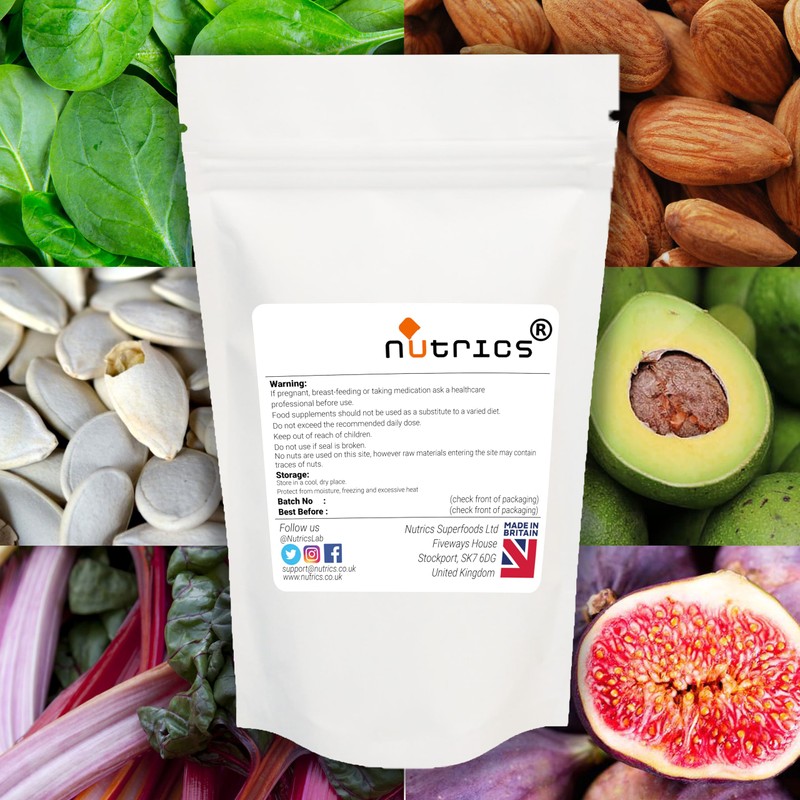 Nutrics® 800mg Magnesium GLYCINATE 100% Pure Highly Absorbable Strong V