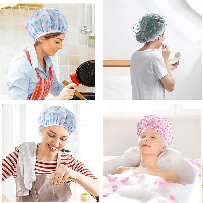 3pz Gorra de Baño Impermeabile Gorros de Ducha para Mujer,