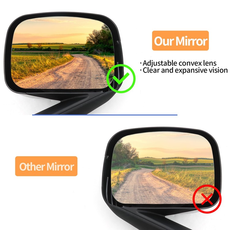 aostirmotor Pair Black Hood Mirrors Fit for New Freightliner Cascadia