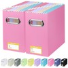 BALEINE File Organizer Box, Cardboard File Folder Organizer with Handle