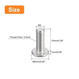 sourcing map M3-0.5 x 10mm 20Pcs Flat Round Head Screws 304 Stainless Steel Phillips Drive Machine Screws Hardware Fastener for Furniture Connection