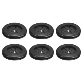 sourcing map 6Pcs Rubber Grommets 1"(25mm) ID 1-3/16"(30mm) Drill Hole Double Sided Firewall Hole Plugs Round Electrical Wiring Gasket, Black