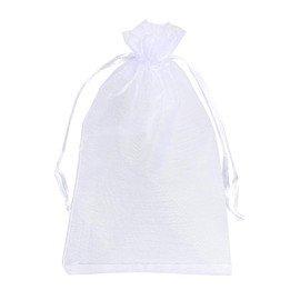 Naler 120 x Organza Bags White Organza Gift Bags 7 x 9 cm, White, 7 x 9 cm
