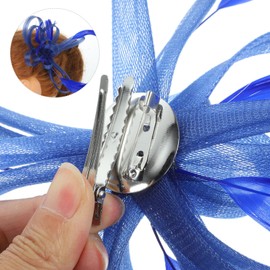 Minkissy Wedding Hair Clip Brooch Headpiece - 1920s Flapper Accessories for Cocktail Party (Royal Blue) - Women Bridal Fascinators