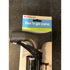 Flex N Go 39.5 Inch Adjustable Foldable Tripod Walking Cane, Black