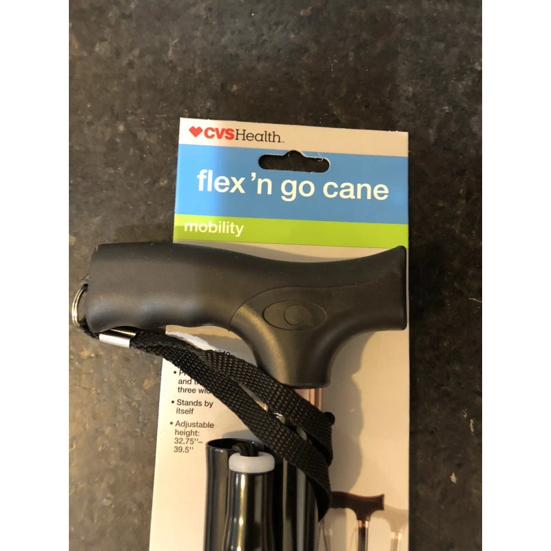 Flex N Go 39.5 Inch Adjustable Foldable Tripod Walking Cane,