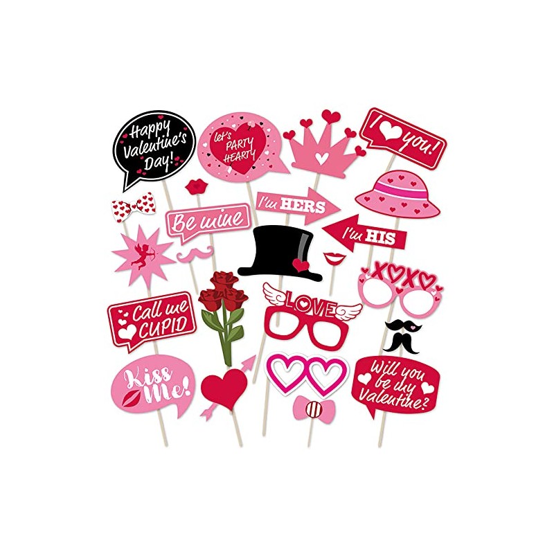 Valentine's Day Photo Booth Props Happy Lovers Selfie Photobooth Props,