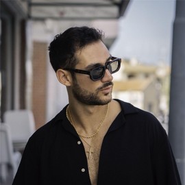 TruClothing Sunglasses Bold Geometric Frame Rectangle Polarized UV Protection Unisex Eyewear - Black