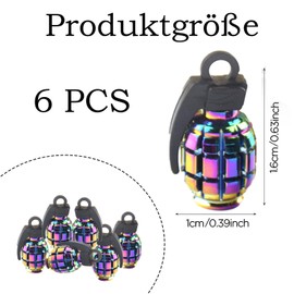 NUDFSY Rainbow Dust Caps for Car Tyres, 6 Packs Universal Wheel Car Tyre Caps Valve Covers Replacement, Easy-Grip Tyre Valve Dust Caps for Cars, Motorcycle,Bike (Colour Rainbow)