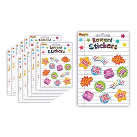 Reward Stickers for Toddlers, Children, Kids, 12 x Sheets of 12, 144 Stickers Total, Star Stickers, Positive Motivational Stickers for Adults, Teacher Stationery for a Reward Chart, School or Work