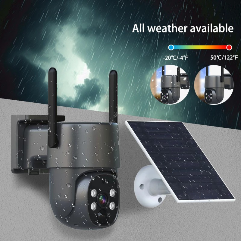 4G Solar Security Camera Wireless IP65 Waterproof & Motion Alarm