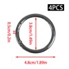 4 Pcs 1 1/2" Metal O Ring Keychain Rings Black