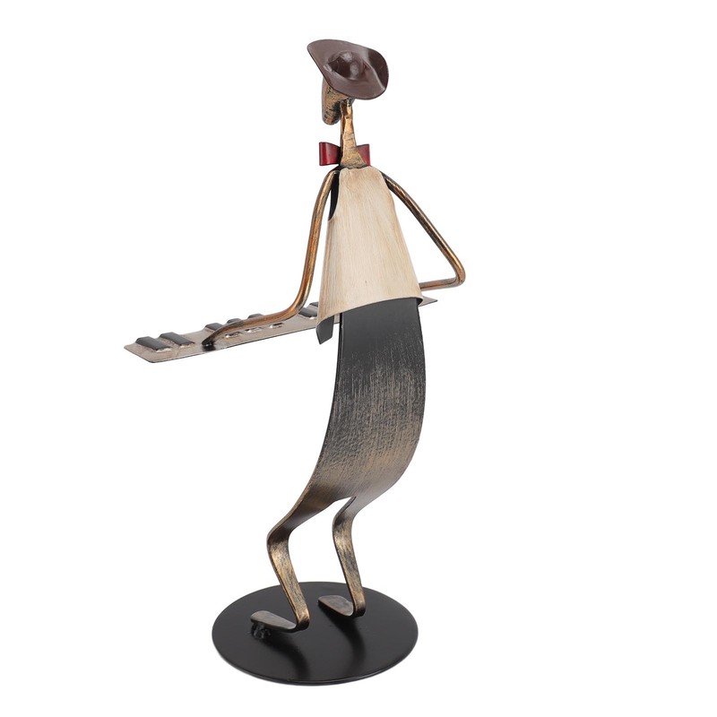 Piano Player Figurine Stable Base Elegant Decorative Metal Musical Statue