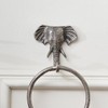 Melody Maison Metallic Silver Elephant Towel Ring, Metallic decor, Bathroom