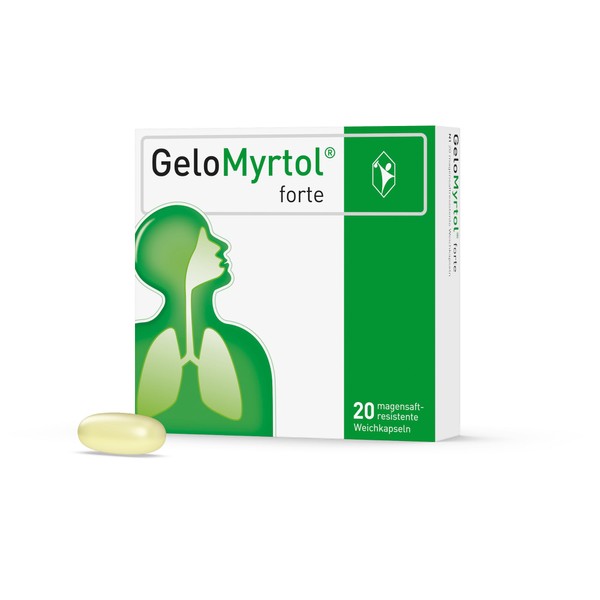 GeloMyrtol Forte Pack of 20, The Herbal Mucus Remover for Acute Respiratory Infections with Cough, Runny Nose and Pressure Headache (Symptoms of Sinusitis & Bronchitis), Capsule