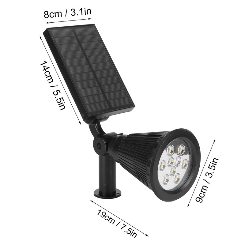 9LED Chips Solar Spotlights LED Solar Landscape Lights for Outdoor