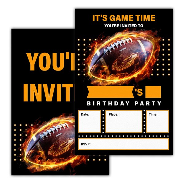 LGLZSHP Football Birthday Invitations Football Theme Rugby Style Birthday Party