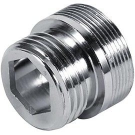 Yosoo Adaptador De Aireador De Manguera, Adaptador De Grifo SóLido De 24 Mm A 20 Mm para Aireador De Manguera Cobre Plateado Accesorio para Cocina Casera BañO Lavadero Grifo