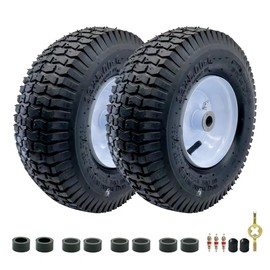 2-Pack of 13x5.00-6" Wheels,13" Pneumatic Tires,Steel Rim and 3/4" Axle Bore Hole(Bushing),3"-6” Centered Hub,for Riding Lawn Mower,Utility Wagon and More，All Purpose Utility Tire