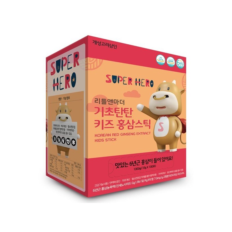 GaeseongGoryeoSamIn 개성고려삼인 리틀앤마더 기초탄탄 키즈홍삼스틱 100포 Gaeseong Goryeo Ginseng Little