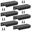 6 Pack Concealed Kitchen Cupboard Handles, Black Cabinet Handles Back