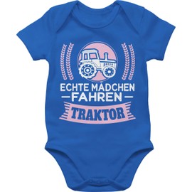 Shirtracer - Baby Body Boy - Excavator etc. - Real Girls Driving Tractor - White, 5 Royal Blue