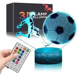 3D Hover Soccer Ball, Glow Soccer Party Decorations, Light Up football Sports Decor For Bedroom, 16 Colors Changing Touch/Remote Contro, Birthday Christmas Gifts For World Cup (soccer ball 2)