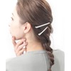 VINGTAINE Metal Line Hair Clips, Set of 2, Beak Clips,