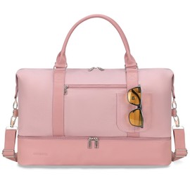 Weekender bag weekender bags for women weekennder bag with shoe compartment Travel Duffel Bag overnight bags (Pink)