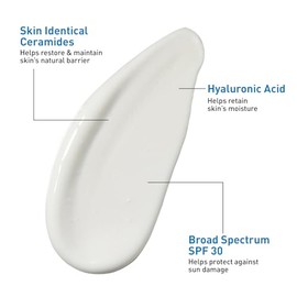 CeraVe Ultra-Light Moisturizing Lotion With SPF 30, Daily Face Moisturizer with SPF, Formulated with Hyaluronic Acid & Ceramides, Broad Spectrum SPF, 