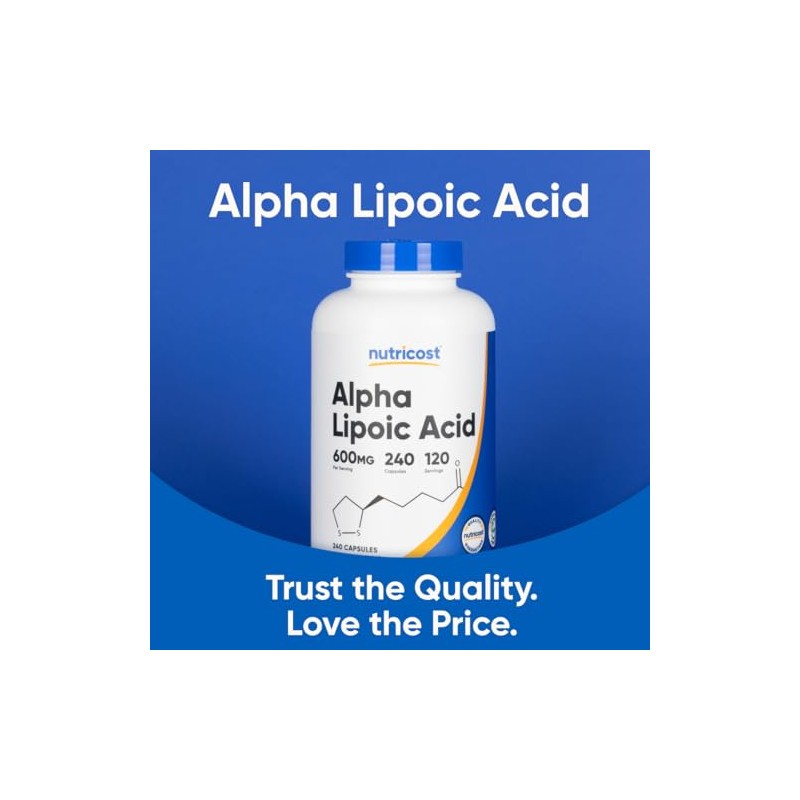 Nutricost Alpha Lipoic Acid 600mg - 240 Vegetarian Capsules