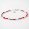 Natural Red Garnet Gemstone Beads With Ball Bracelet for Women,