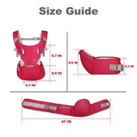 Agudan Baby Hip Carrier,Adjustable Toddler Carrier with Hip Seat,Ergonomic Healthy Positions Baby Holder Carrier for All Seasons