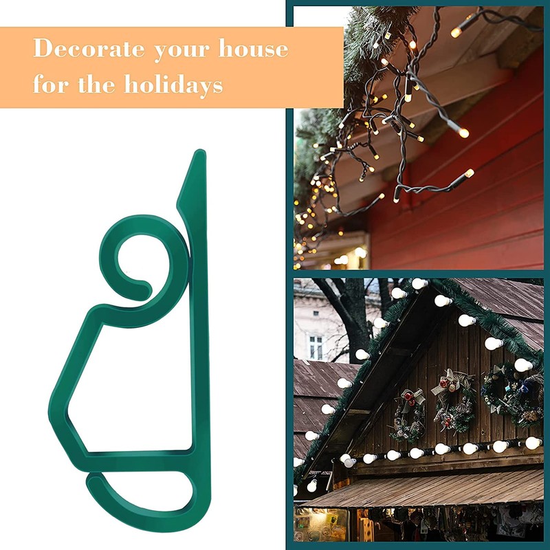100 Pcs of Christmas Light Gutter Eaves Clip, Plastic Christmas
