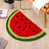 HAPLOVE 19.7x31.5 inch Half Round Microfiber Soft Watermelon Shape Bathroom